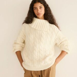 Brand new DOEN Halia cable knit sweater in Ivory, size S